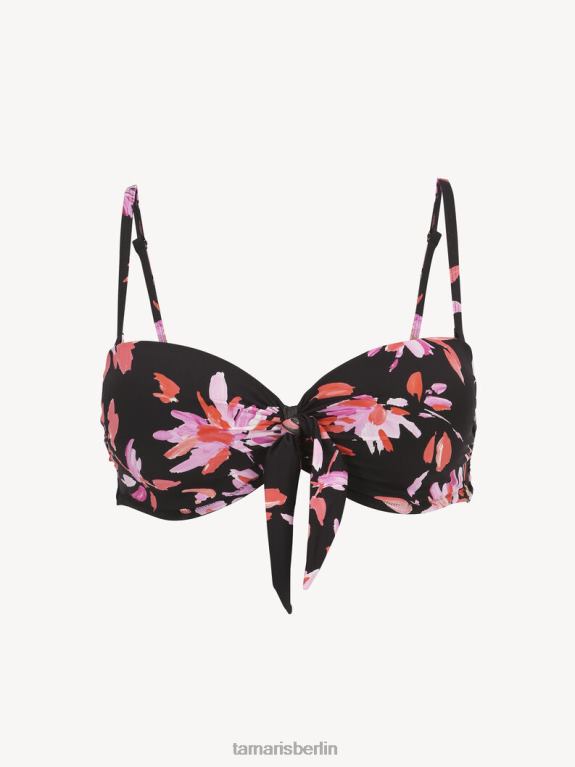 de Tamaris Frauen Bikinioberteil – schwarz/rosa Blumen-Aop 0LHV42564 Kleidung