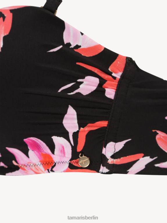 de Tamaris Frauen Bikinioberteil – schwarz/rosa Blumen-Aop 0LHV42564 Kleidung