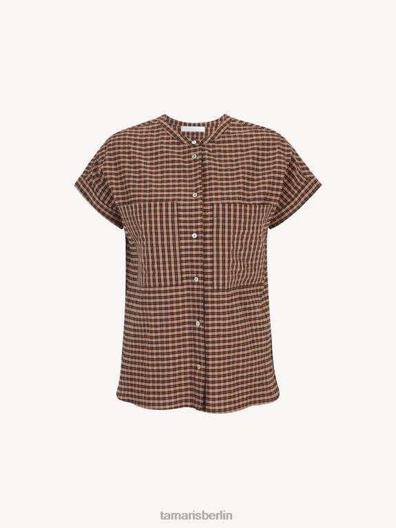 de Tamaris Frauen Bluse – braun/pekannussbraun kariert 0LHV42491 Kleidung
