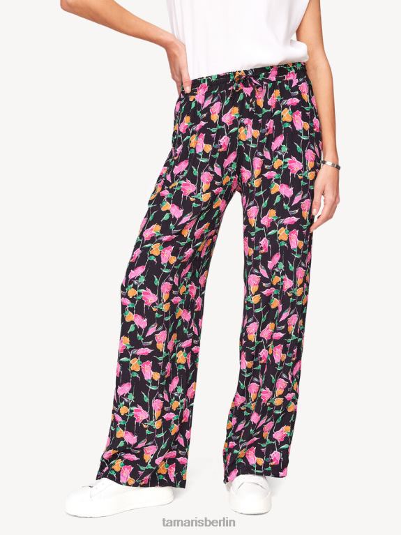 de Tamaris Frauen Hose - Black/Black Beauty Multicolor Flower Aop 0LHV42476 Kleidung