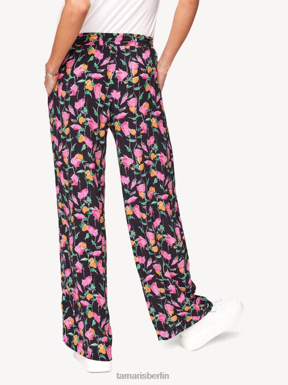 de Tamaris Frauen Hose - Black/Black Beauty Multicolor Flower Aop 0LHV42476 Kleidung