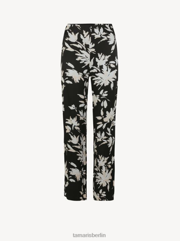 de Tamaris Frauen Hose - schwarz/schwarzes Blumen-Aop 0LHV42511 Kleidung