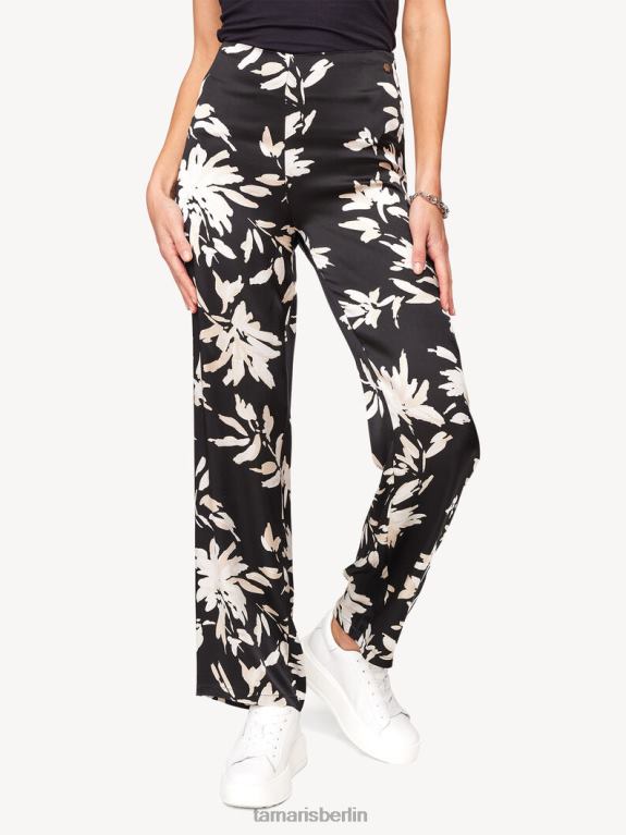 de Tamaris Frauen Hose - schwarz/schwarzes Blumen-Aop 0LHV42511 Kleidung