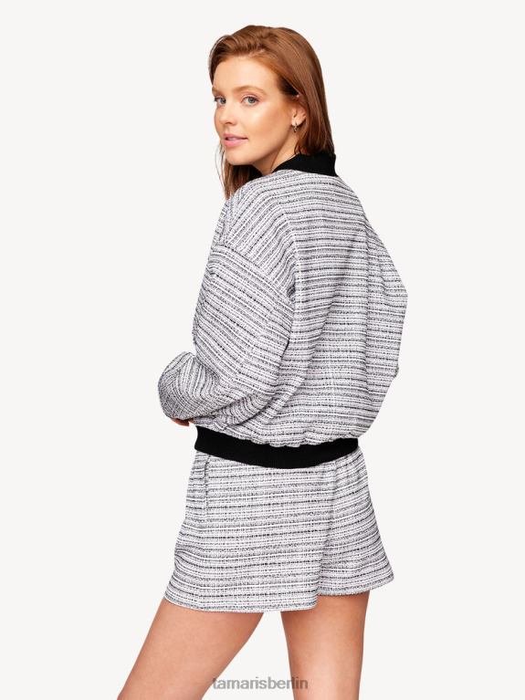 de Tamaris Frauen Bomberjacke – Weiß/Offwhite/Schwarz 0LHV42390 Kleidung