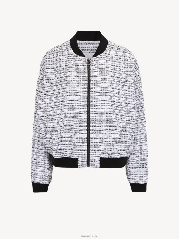 de Tamaris Frauen Bomberjacke – Weiß/Offwhite/Schwarz 0LHV42390 Kleidung
