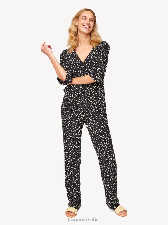 de Tamaris Frauen Jumpsuit - Schwarz/Schwarz Beauty Flower AOP 0LHV42482 Kleidung