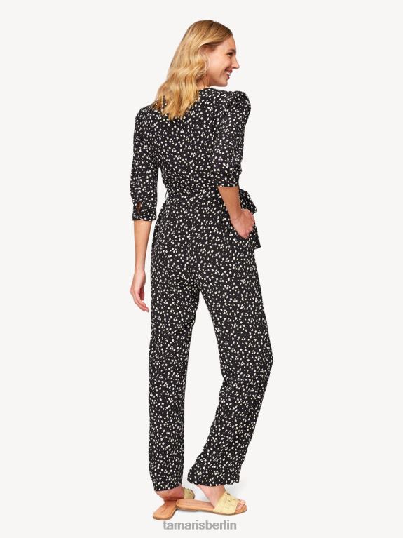 de Tamaris Frauen Jumpsuit - Schwarz/Schwarz Beauty Flower AOP 0LHV42482 Kleidung