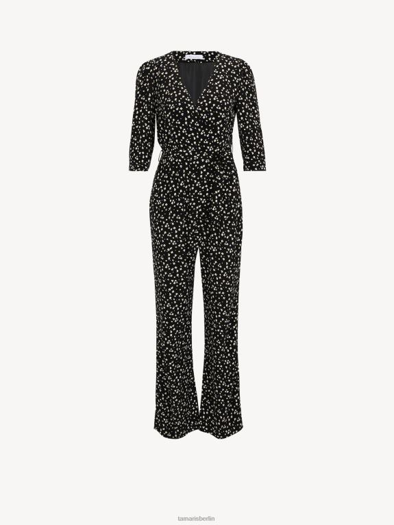de Tamaris Frauen Jumpsuit - Schwarz/Schwarz Beauty Flower AOP 0LHV42482 Kleidung