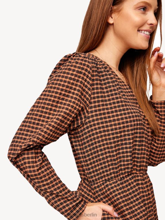 de Tamaris Frauen Kleid - braun/pekannussbraun kariert 0LHV42397 Kleidung