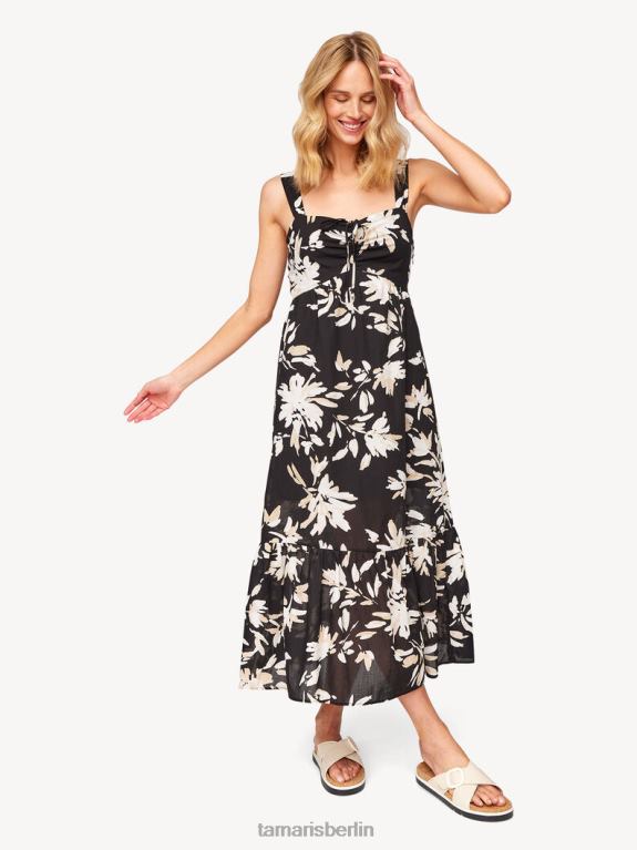 de Tamaris Frauen Kleid - schwarz/schwarzes Blumenaop 0LHV42402 Kleidung