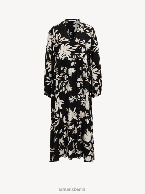 de Tamaris Frauen Kleid - schwarz/schwarzes Blumenaop 0LHV42428 Kleidung
