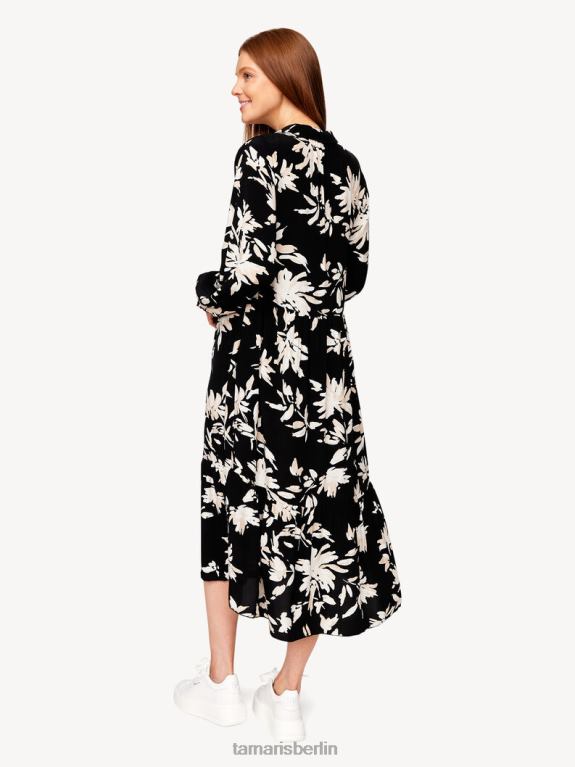 de Tamaris Frauen Kleid - schwarz/schwarzes Blumenaop 0LHV42428 Kleidung