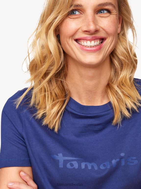 de Tamaris Frauen T-Shirt - Blau/Mittelalterblau 0LHV42425 Kleidung