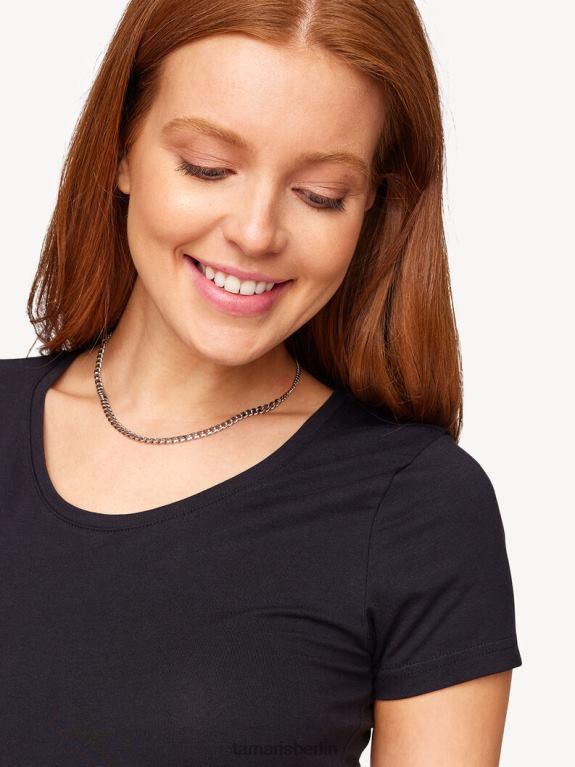 de Tamaris Frauen T-Shirt - Schwarz/Schwarze Schönheit 0LHV42407 Kleidung