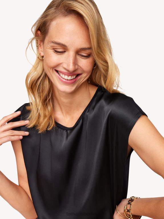 de Tamaris Frauen T-Shirt - Schwarz/Schwarze Schönheit 0LHV42566 Kleidung