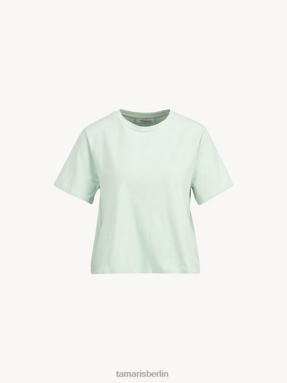 de Tamaris Frauen Übergroßes T-Shirt – Grün/hauchdünnes Grün 0LHV42458 Kleidung