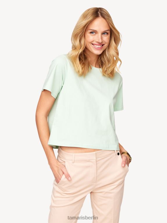 de Tamaris Frauen Übergroßes T-Shirt – Grün/hauchdünnes Grün 0LHV42458 Kleidung