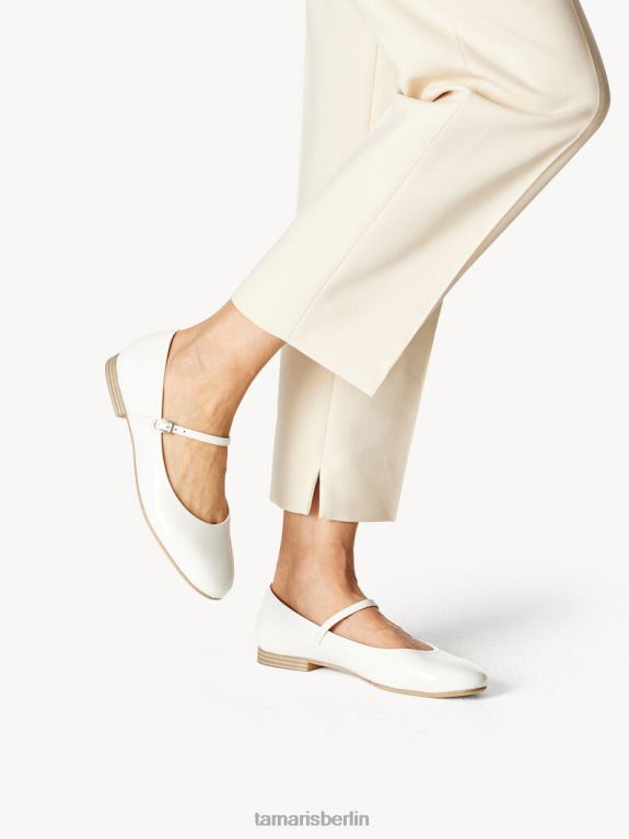 de Tamaris Frauen Ballerina - weiß/weißes Lackleder 0LHV41062 Schuhe