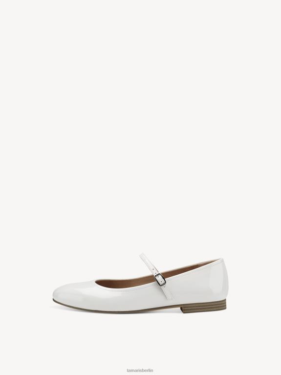 de Tamaris Frauen Ballerina - weiß/weißes Lackleder 0LHV41062 Schuhe