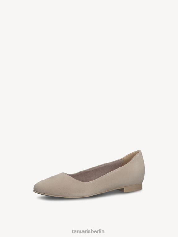 de Tamaris Frauen Lederballerina - Beige/Taupe 0LHV4716 Schuhe