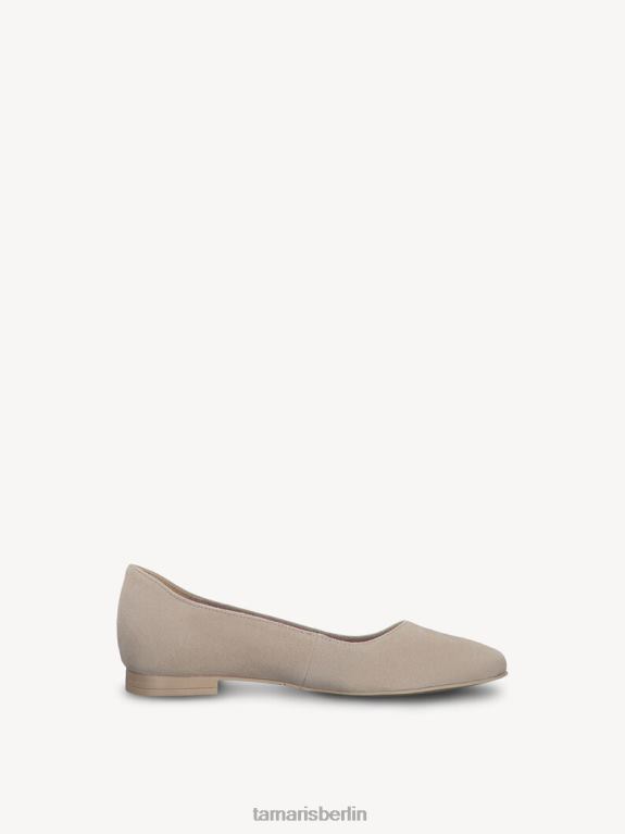 de Tamaris Frauen Lederballerina - Beige/Taupe 0LHV4716 Schuhe