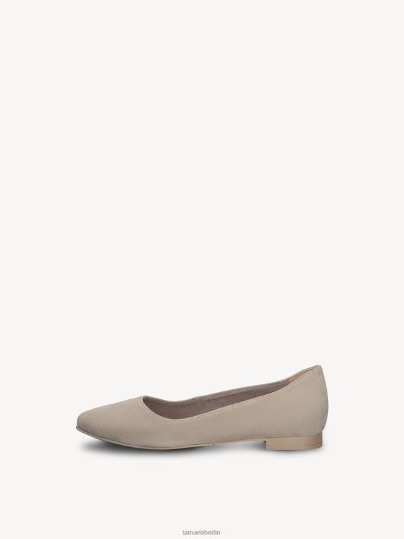 de Tamaris Frauen Lederballerina - Beige/Taupe 0LHV4716 Schuhe