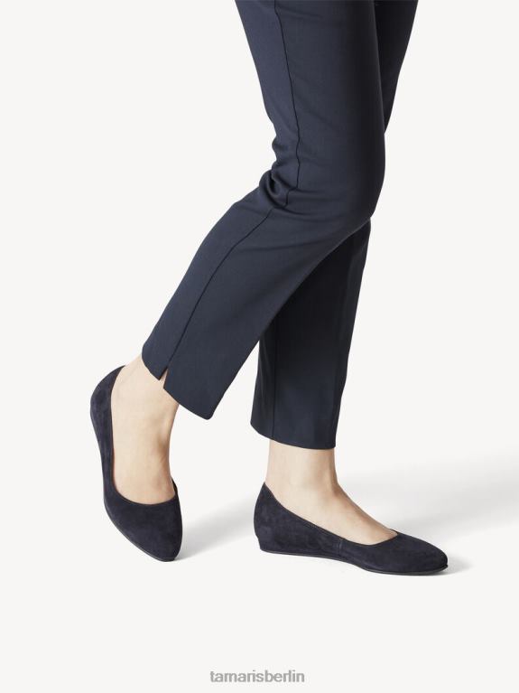 de Tamaris Frauen Lederballerina - Blau/Marine 0LHV4384 Schuhe