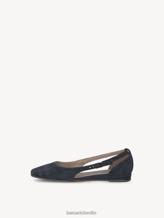 de Tamaris Frauen Lederballerina - Blau/Marine 0LHV4514 Schuhe