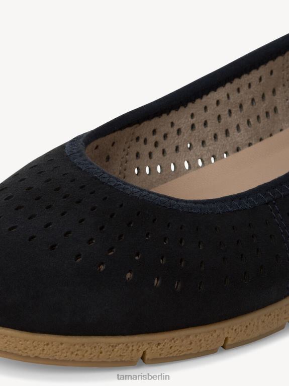 de Tamaris Frauen Lederballerina - Blau/Marine 0LHV4858 Schuhe