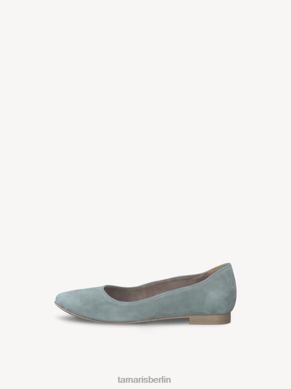 de Tamaris Frauen Lederballerina - Grün/Salbei 0LHV41054 Schuhe