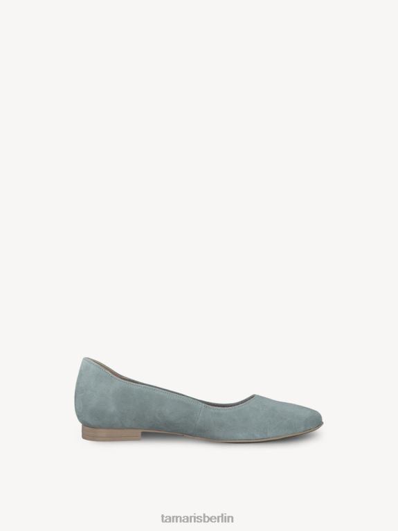 de Tamaris Frauen Lederballerina - Grün/Salbei 0LHV41054 Schuhe