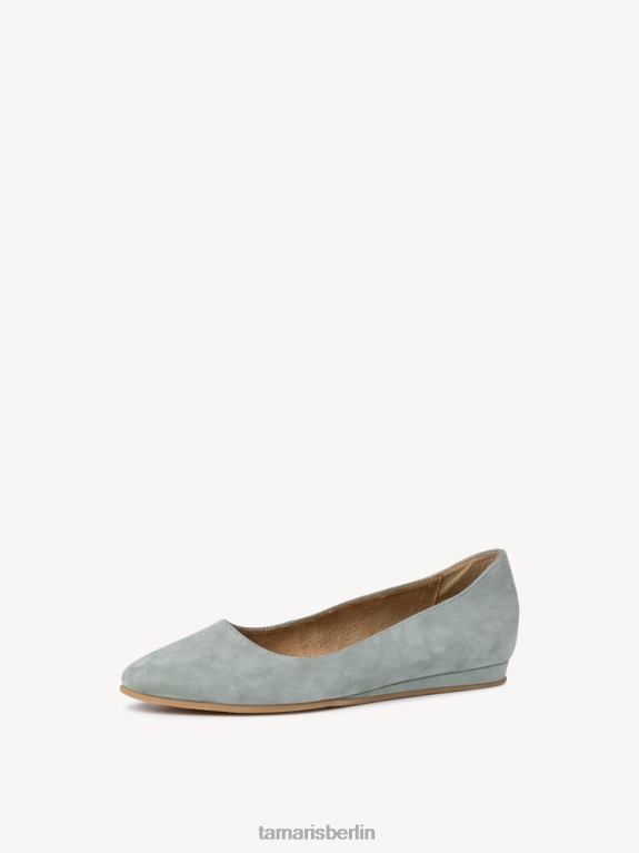 de Tamaris Frauen Lederballerina - Grün/Salbei 0LHV42288 Schuhe