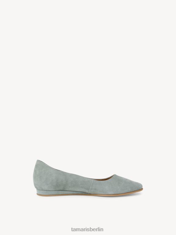 de Tamaris Frauen Lederballerina - Grün/Salbei 0LHV42288 Schuhe