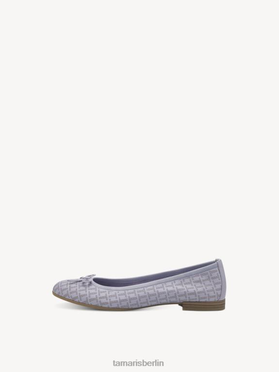 de Tamaris Frauen Lederballerina - Lila/Lavendel struk 0LHV4902 Schuhe