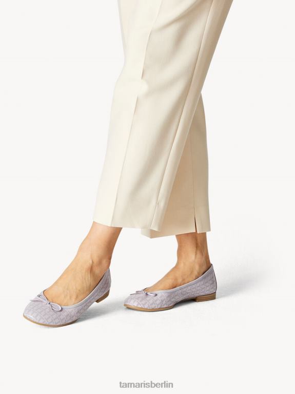 de Tamaris Frauen Lederballerina - Lila/Lavendel struk 0LHV4902 Schuhe