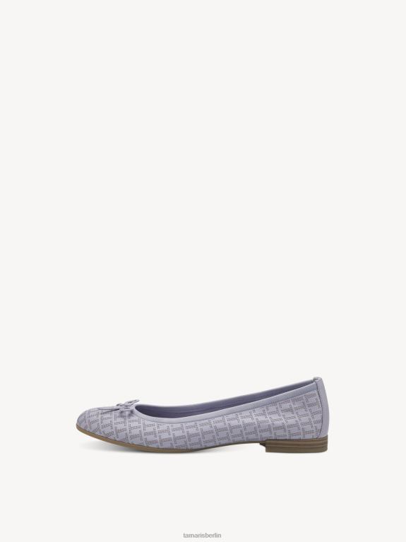 de Tamaris Frauen Lederballerina - Lila/Lavendel struk 0LHV4902 Schuhe