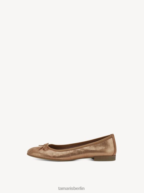 de Tamaris Frauen Lederballerina – Metallic/Kupfer 0LHV41316 Schuhe
