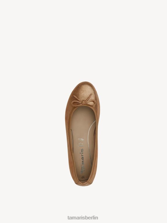de Tamaris Frauen Lederballerina – Metallic/Kupfer 0LHV41316 Schuhe