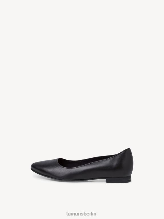 de Tamaris Frauen Lederballerina - Schwarz/Schwarzes Leder 0LHV4104 Schuhe