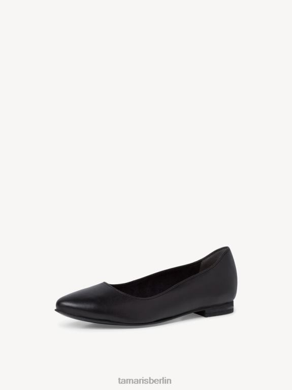 de Tamaris Frauen Lederballerina - Schwarz/Schwarzes Leder 0LHV4104 Schuhe