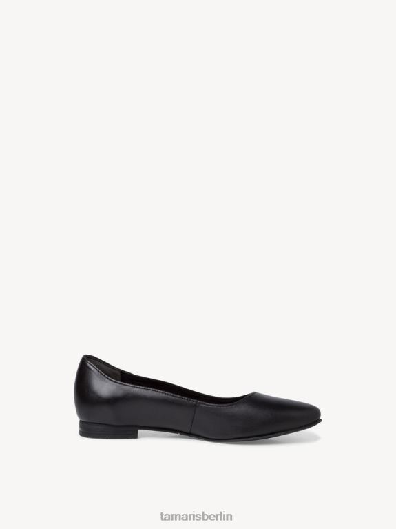 de Tamaris Frauen Lederballerina - Schwarz/Schwarzes Leder 0LHV4104 Schuhe