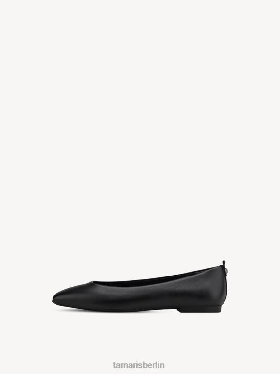 de Tamaris Frauen Lederballerina - Schwarz/Schwarzes Leder 0LHV41183 Schuhe