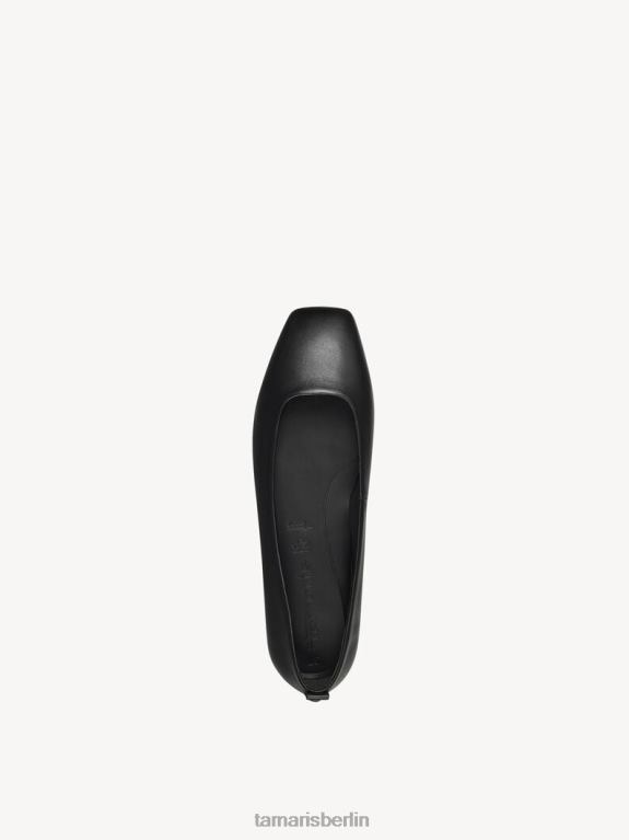 de Tamaris Frauen Lederballerina - Schwarz/Schwarzes Leder 0LHV41183 Schuhe