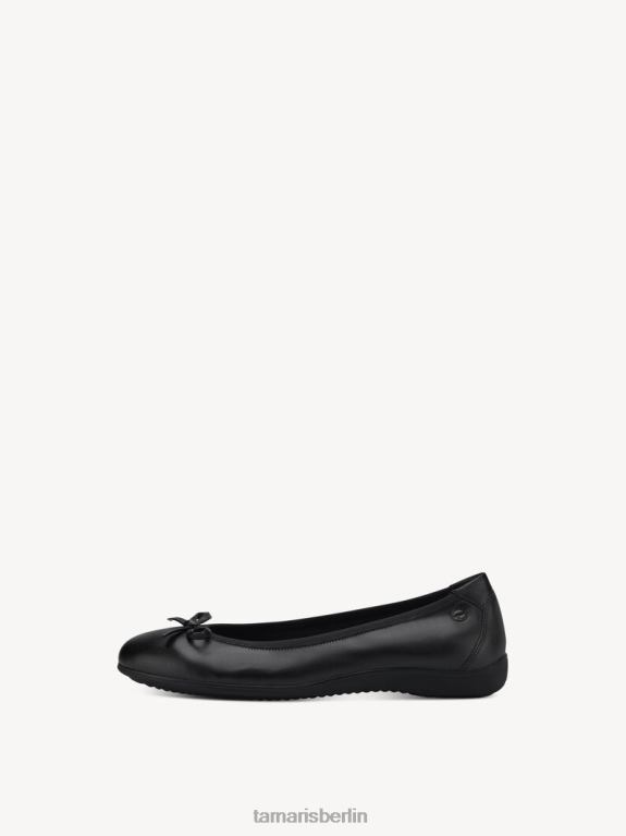 de Tamaris Frauen Lederballerina - Schwarz/Schwarzes Leder 0LHV41357 Schuhe