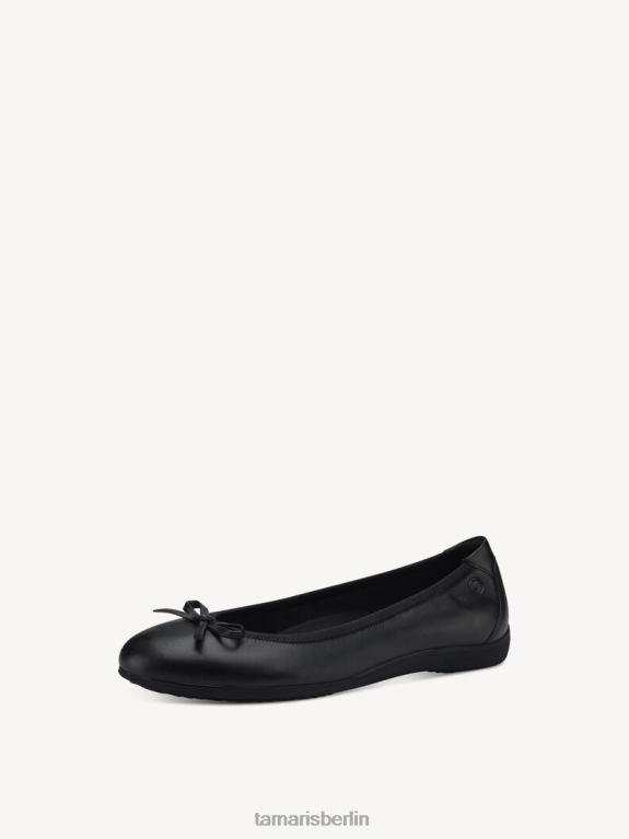 de Tamaris Frauen Lederballerina - Schwarz/Schwarzes Leder 0LHV41357 Schuhe