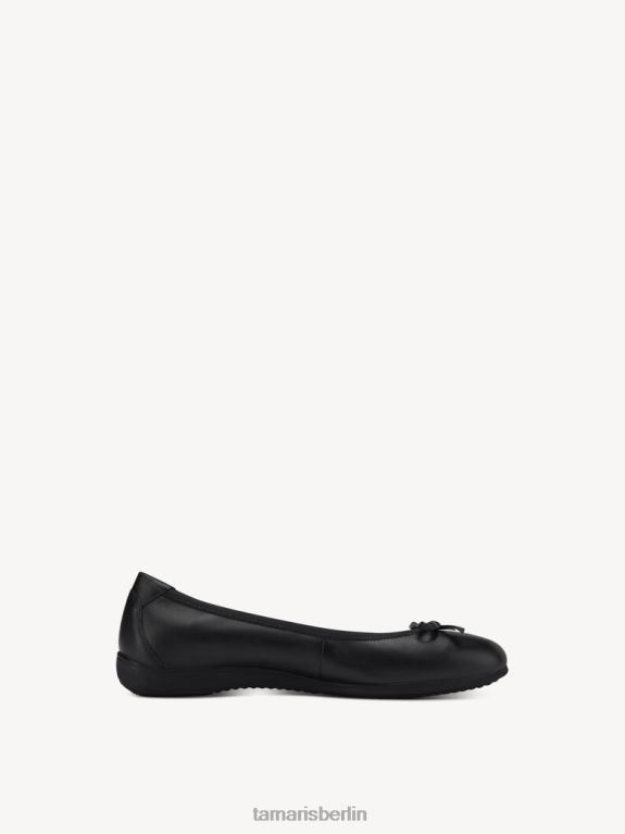 de Tamaris Frauen Lederballerina - Schwarz/Schwarzes Leder 0LHV41357 Schuhe