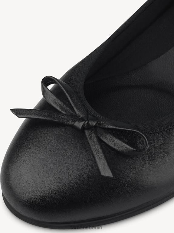 de Tamaris Frauen Lederballerina - Schwarz/Schwarzes Leder 0LHV41357 Schuhe
