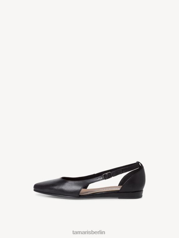 de Tamaris Frauen Lederballerina - Schwarz/Schwarzes Leder 0LHV4352 Schuhe
