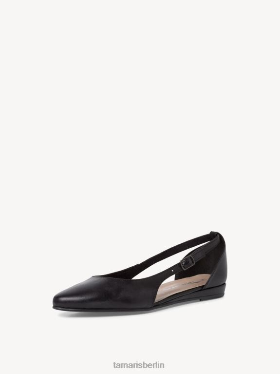 de Tamaris Frauen Lederballerina - Schwarz/Schwarzes Leder 0LHV4352 Schuhe