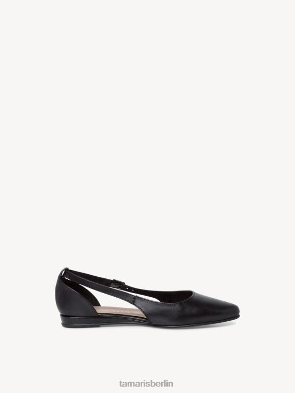 de Tamaris Frauen Lederballerina - Schwarz/Schwarzes Leder 0LHV4352 Schuhe